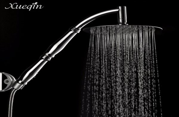 Xueqin Bagno Soffione doccia rotondo da 8 pollici con soffione doccia a pioggia Set Tubo flessibile per acqua con braccio doccia con estensione a parete in acciaio inossidabile4561963