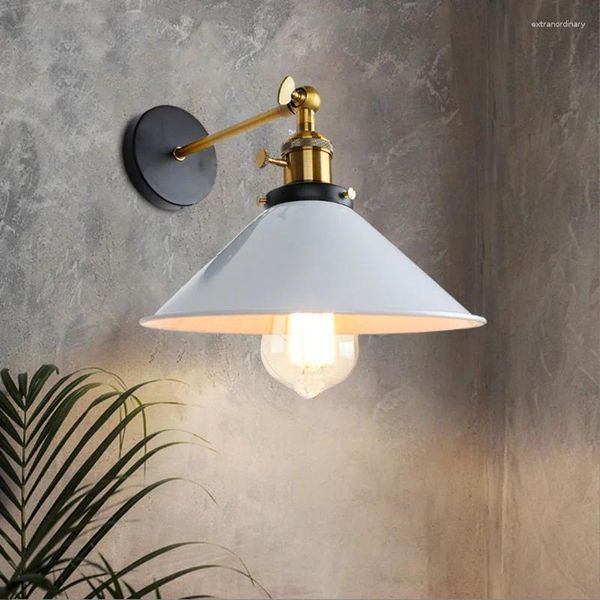 Lampada da parete Vintl Loft Ferro Nero Lampada regolabile Fai da te Eetro Home Deco Camera da letto Comodino E27 Lampadina Sconce