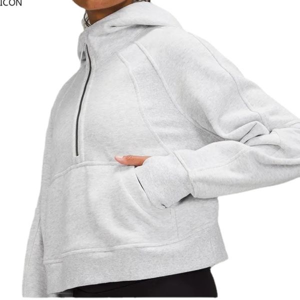 Lumens cappotto da donna firmato giacche da donna felpe con cappuccio Plus Velluto yoga felpa con cappuccio con zip Scuba Ispessimento sportivo mezza cerniera maglione in spugna firmato vestiti larghi