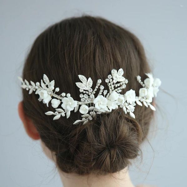 Haarspangen, handgefertigt, Kristall, Strass, Perlen, Keramik, Blume, Brautkamm, Hochzeitsaccessoires, Brautjungfern, Damenschmuck