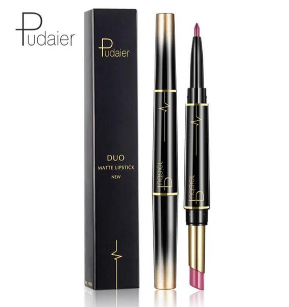 Pudaier 16 cores Doubleend Lipliner duradouro batom fosco à prova d'água Lip Liner Stick Pencil Party Maquiagem diária Lipliner Pen lips7444298