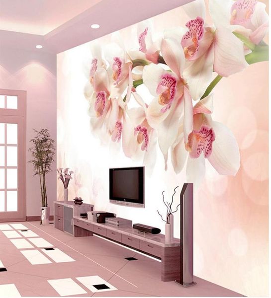 Flor fundo decoração da parede pintura mural 3d papel de parede 3d papéis de parede para tv pano de fundo1267704