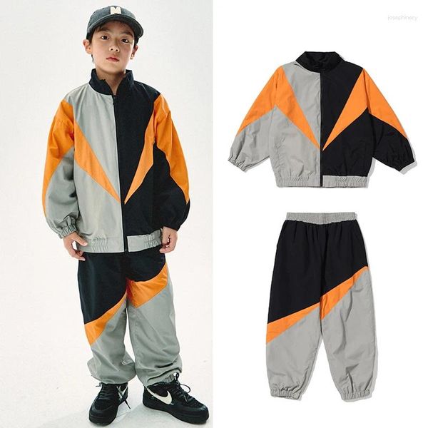 Stage di Usura Costumi di Danza Hip Hop per I Bambini Vestito di Sport Allentato Ragazzi Jazz Prestazioni Moderne Rave Vestiti Delle Ragazze Streetwear DQS15220