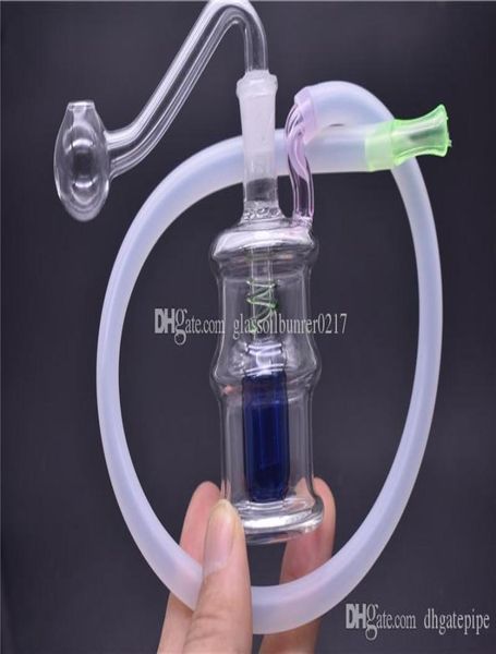 HAND Mini Glass Bong mini bottiglia di vetro stile pipa ad acqua Bubbler pipa ad acqua portatile Dab Rig Mini Beaker Recycler Bong con tubo2085969