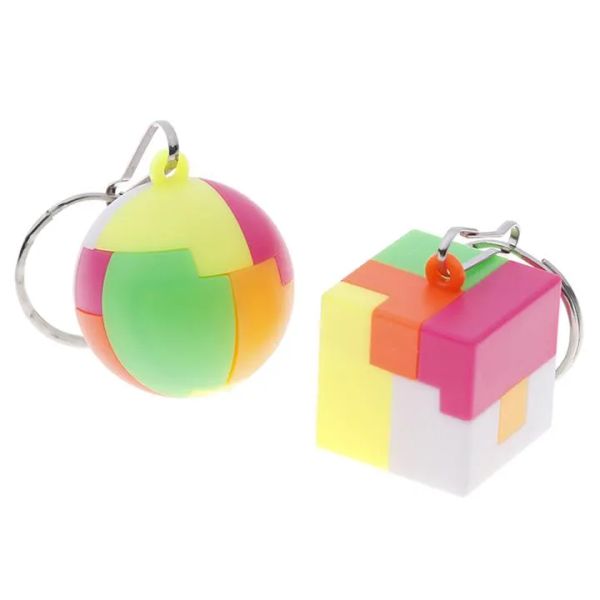 Kids 3D Puzzle Toys Creative Cube Rainbow Football Square Key Chain Colorful Educational Learning Toys for Children Gift BJ