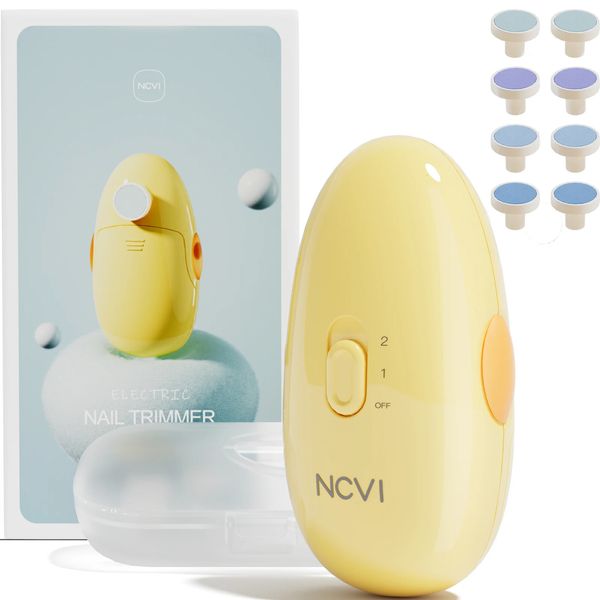 NCVI Baby-Nagelschneider, elektrisch, sicher, Nagellack-Set für geborene Säuglinge, Kleinkinder, Kinder, Zehen- und Fingernägelpflege, 8 Schleifpads 240108