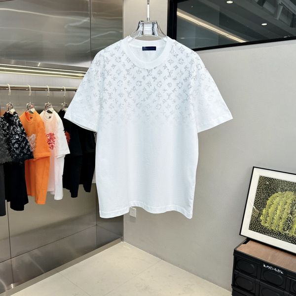 Tshirt eğik baskı tees kısa kollu üst satmak yüksek kaliteli saf pamuk trend hoodie moda erkekler tişörtler işlemeli harfler grafik pamuk beyaz tişörtler