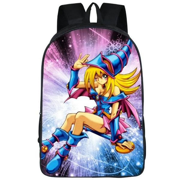 Mochila de menina mágico preto yu gi oh mochila escolar bmg dmg jogo de desenhos animados impressão mochila imagem mochila foto pacote de dia