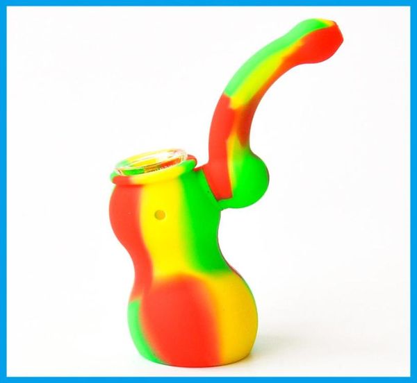 Mini Sherlock Gourd Tubo in silicone Silicone Bubbler Mini Pipa per tabacco Pipa per tabacco Pipa petrolifera Bong in silicone 2896555