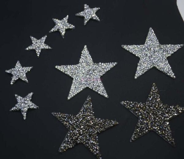 BlingBling estrela design cristal correção motivos de strass ferro em transferência patches de strass apliques para roupas sapato 10pcslot5967842