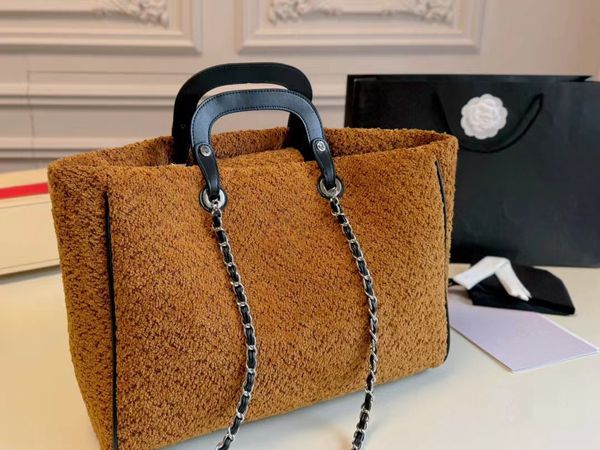 Einkaufstasche Herbst Winter Tweed Strandtasche Designertasche Damen Handtaschen Einkaufstasche Strandtasche Super große Kapazität Multifunktionstasche Reise Umhängetasche Schultertasche