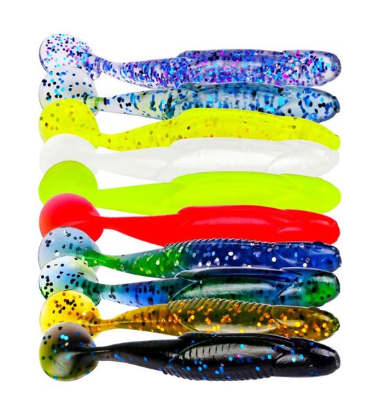 10pcsLot 95cm6g 10 Farben Wurm Kunststoff Köder Party Favor Swimbait Wobbler Weiche Köder Angeln Locken Künstliche Bass Tackle JY07917292205