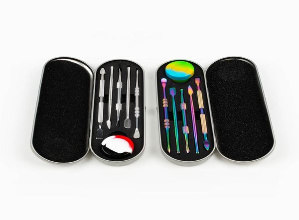 Wax Dabber Tool Dab Kit Set Aluminium Box Verpackung für Rauchzubehör Dry Herb Vaporizer Pen Atomizer Titanium Nail2824140