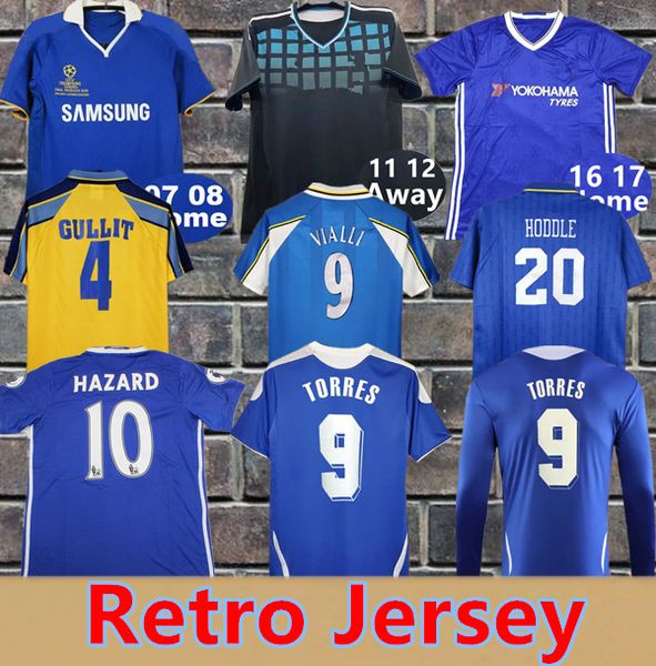 2012 2013 HAZARD Retro LAMPARD ROBBEN CRESPO DROGBA Herren-Kurztrikots 2011 2012 TORRES MATA DAVIID LUIZ Home Away Langarm-Fußballtrikot