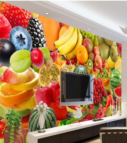 Novo personalizado 3d bela fruta fundo mural da parede 3d papel de parede 3d papéis de parede para tv pano de fundo7799133