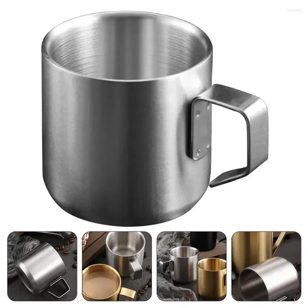 Bicchieri da vino Tazza da caffè Latte Colazione in metallo Tazze piccole Per la casa Per la casa Tazze portatili in acciaio inossidabile Per bambini Porridge Campeggio