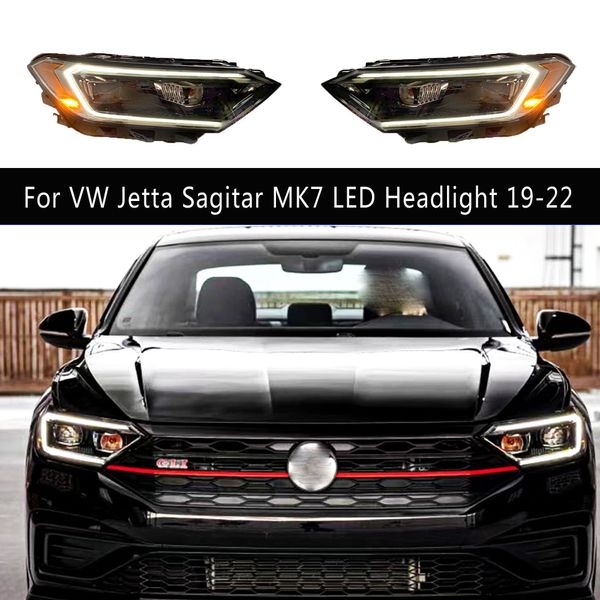 Per VW Jetta Sagitar MK7 Faro A LED 19-22 Car Styling Lampada Frontale Daytime Corsa e Jogging Luce Streamer Dinamico Indicatore di Direzione faro