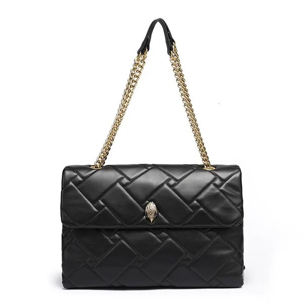 Черная сумка Kurt Geiger, большая ромбовидная маленькая сумка на плечо для женщин, повседневная сумка через плечо из воловьей кожи, британские женские брендовые сумки, кошелек 240108