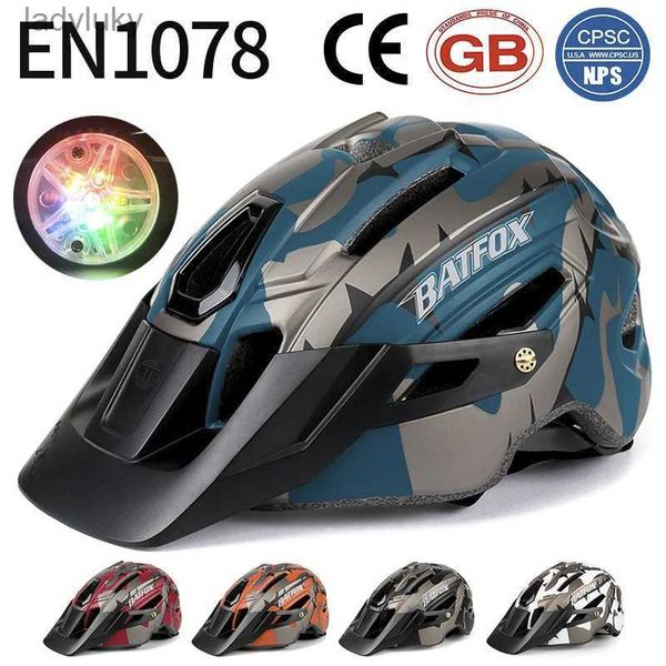 Capacetes de ciclismo BAT capacete de ciclismo para homens capacete de mountain bike casco mtb capacete integralmente moldado ciclismo MTB capacete de bicicleta com lightL240109