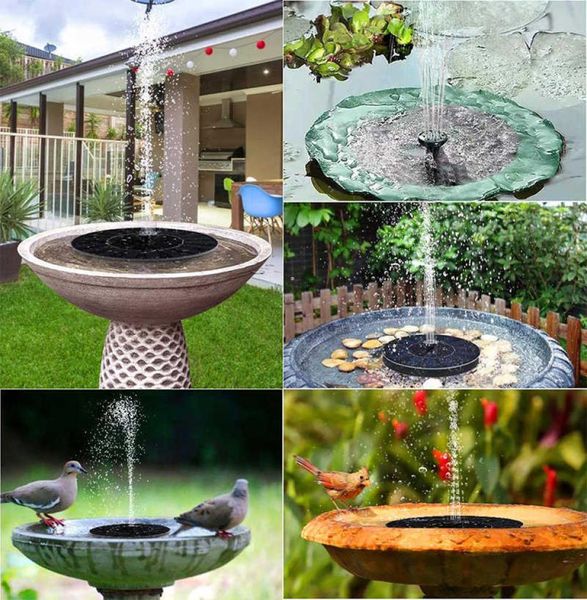 Wasser schwimmender Brunnen im Freien Vogelbad Solarbetriebener Brunnen schwimmende Wasserpumpe Gartendekoration Gartenwasserbrunnen Q08117935327