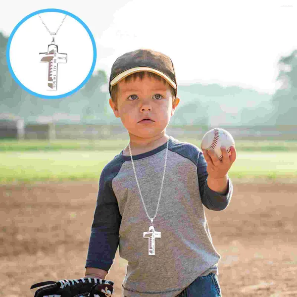 Anhänger Halsketten Jungen Baseball Halskette Edelstahl Männer Sportschmuck