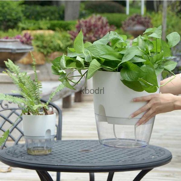 Plantadores Potes Inovador Preguiçoso Vaso de Flores Automático Vaso de Absorção de Água Plástico Transparente Auto rega Plantador Plantas Berçário Vagens YQ240109