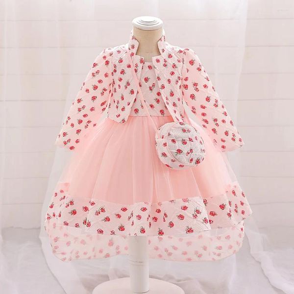 Mädchen Kleider hübsch 1. Kleinkind Baby Geburtstag Party Prinzessin Kleid mit Jacke Kinder Ballkleid formelle Kleidung Taufe Festzug Vestidos