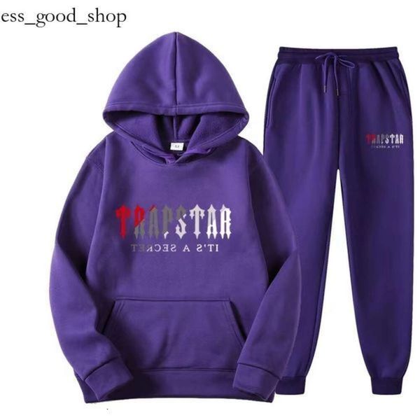 Trapstars Treino Masculino Tech Suits Trapstars Hoodie Europa American Basketball Football Rugby Duas peças com moletom feminino de manga comprida 683