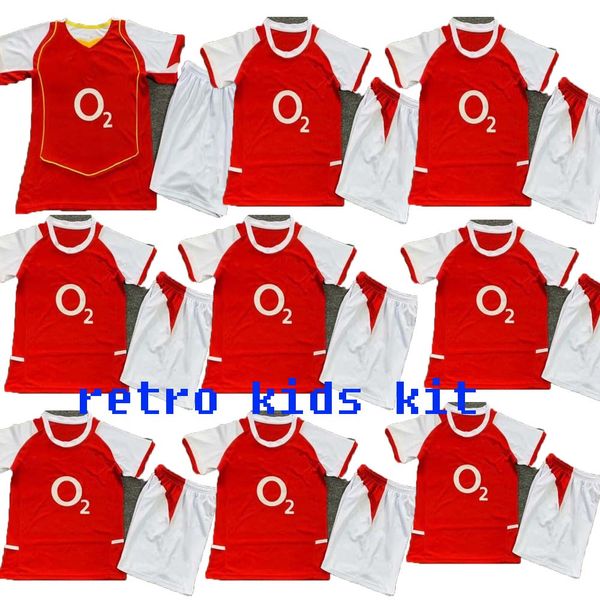 1998 1999 Футбольные майки HENRY BERGKAMP в стиле ретро V. PERSIE VIEIRA MERSON ADAMS Kids Home Red Away 3rd Футболка с коротким рукавом