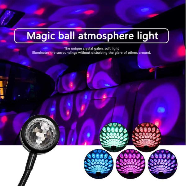 Luzes Decorativas 9 Modles Car Roof Star Light Interior LED Atmosfera Ambient Projector USB Decoração Night Light Multicolor music controlL240109