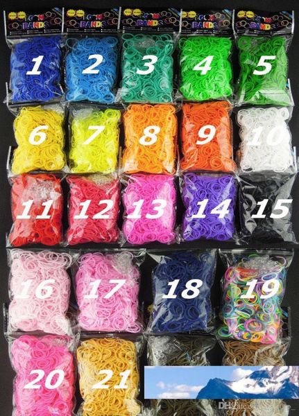 Migliore qualità 23 fasce di colori Telai Elastici colorati Braccialetti con telaio 600 fasce 24 clip In magazzino Tempi di consegna di 4 giorni FAST6599065