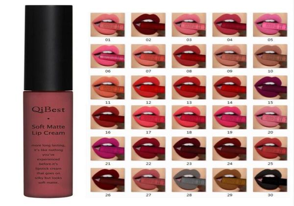 Qi 34 cores Lábios Beleza Makup Pigmento Lipgloss À Prova D 'Água de Longa Duração Preto Veludo Fosco Batom Nu Vermelho Lip Gloss Lot2647062