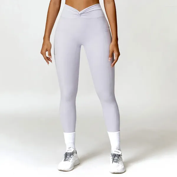 Pantalones activos cintura cruzada cabeza Yoga deportes Leggings mujeres ejercicio correr Fitness alto gimnasio Push Up entrenamiento apretado