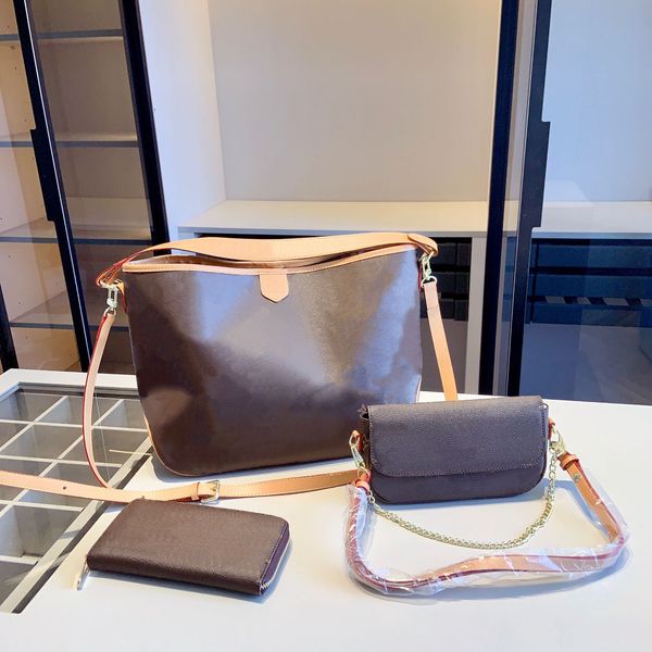 Na moda e na moda novo conjunto de bolsas de luxo designer saco grande saco de compras contador série material superior saco axilas casual vintage carteira