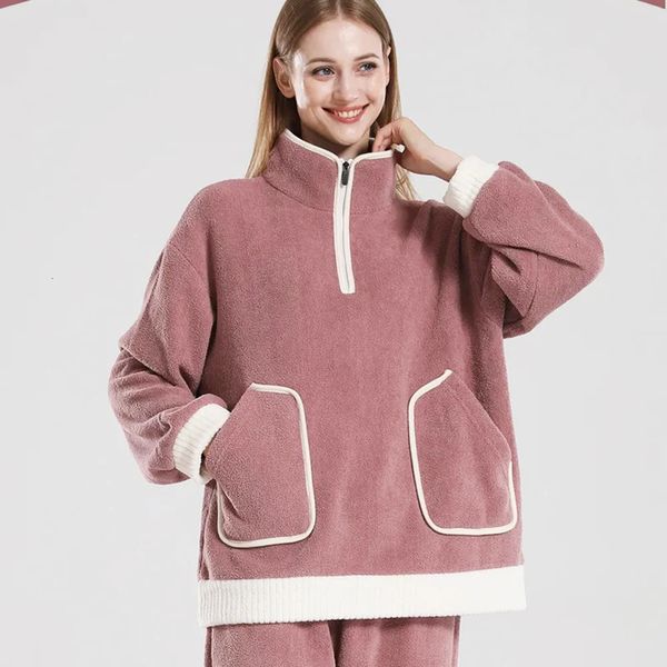 Pyjamas für Damen, für den Winter, kältebeständig, wärmeisolierend, Heimkleidung, kann draußen getragen werden, Paar-Unterwäsche-Sets, dick, warm, 240108