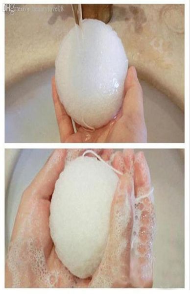 Tutta la nuova vendita naturale Konjac Konnyaku soffio viso lavaggio viso spugna detergente bianca di alta qualità6905236