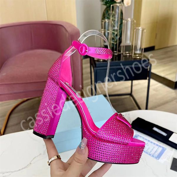 Sandali in pelle a specchio dorato Tacchi altissimi Décolleté con punta aperta Piattaforma Scarpe firmate per feste Zapatillas Mujer Scarpe da donna Taglia 35-42