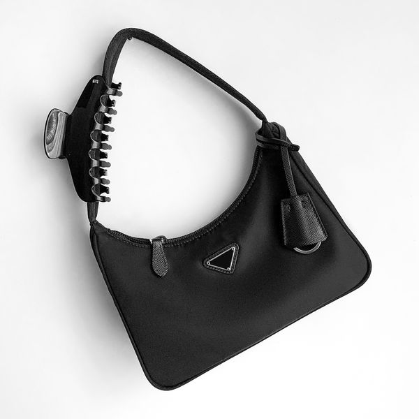 Mulheres Safino Nylon Designer Bag Re-edição 2000 2005 Luxurys Handbag Men Crossbody Purse Bolsa De Ombro 7A Tote De Couro Pequena Pochete De Embreagem Triângulo