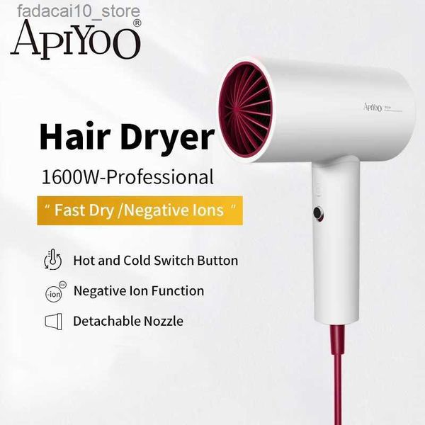 Secadores de cabelo Secador de cabelo elétrico profissional Forte Vento Salão Secador portátil Ar quente e frio Vento Anion Hammer Blower Seco Não Dobrável PF7 Q240109