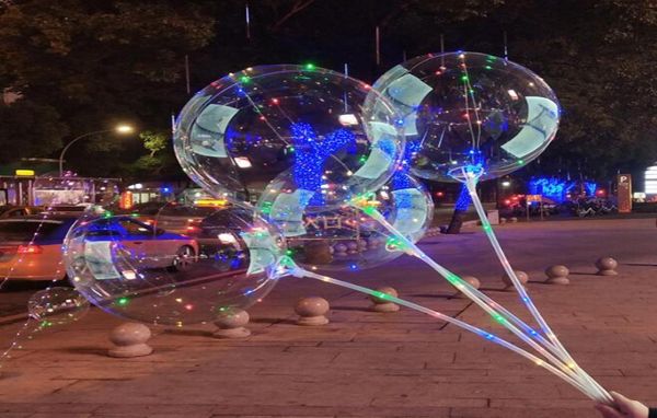 Novos balões luminosos de led com vara gigante balão brilhante iluminado balão crianças brinquedo festa de aniversário decorações de casamento 326523323187