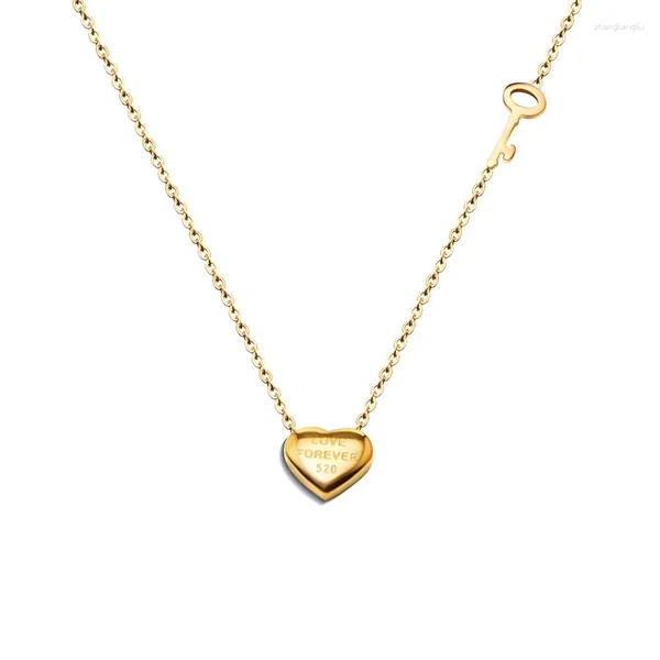 Colares pingentes ins 18k banhado a ouro aço inoxidável coração amor colar para mulheres à prova d 'água hipoalergênico jóias presente