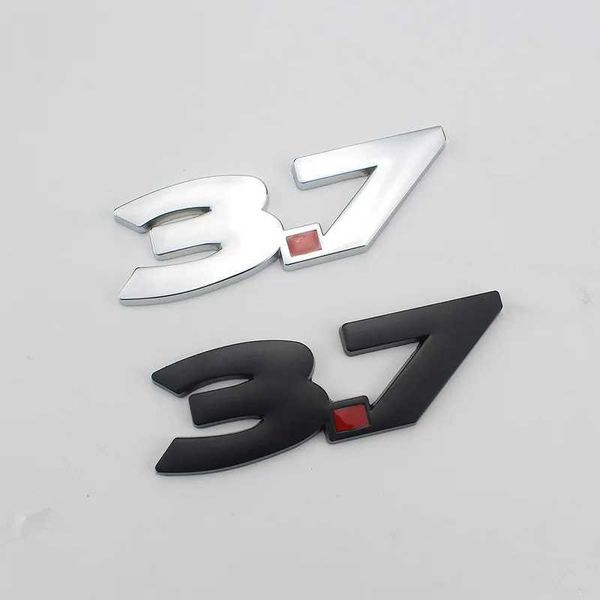 1 Stück 3D Metall Auto 3,7 Verschiebung Zeichen Emblem Aufkleber Auto Grill Abzeichen Aufkleber Auto Styling für Ford Mustang GT 500 Autozubehör