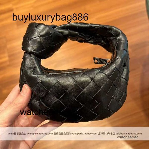 Borsa a mano in vera pelle Botteg Venet Borsa da pranzo di qualità Jodies lavorata a maglia elegante pelle di pecora 23 Mini cinturino nero classico caramelle