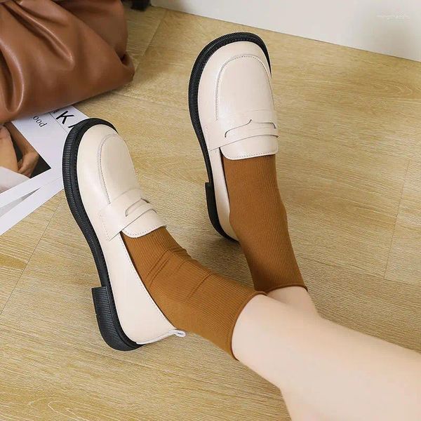 Vestido sapatos mocassins bonito dedo do pé quadrado baixo salto elegante para mulher 2024 calçados de verão feminino kawaii mocassins genuíno marca sapato