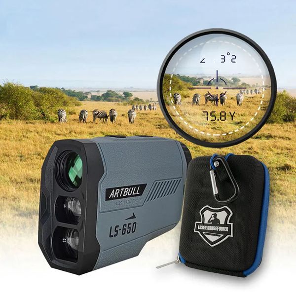 Laser rangefinder caça ao ar livre 1000m 650m golf range finder com flaglock inclinação ajustado medidor de distância monóculos 240109
