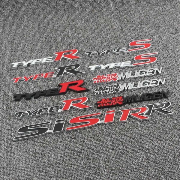 Metall TYP R S SI RR Emblem Abzeichen Hinten Stamm Grill Aufkleber Aufkleber Für Honda Civic TYPER CRV HRV Accord fit Auto DecorZubehör