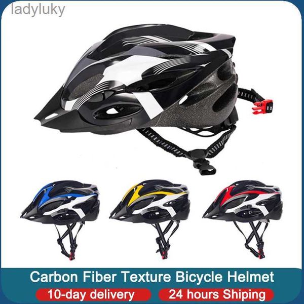 Capacetes de ciclismo Capacete de bicicleta Capacete de fibra de carbono Textura Capacete de ciclismo Adulto MTB Mountain Bike Capacete Equipamento de equitação Segurança Bicicleta Motocicleta HatL240109