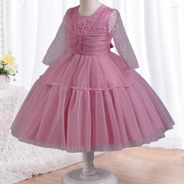 Abiti da ragazza Colori vivaci Tutu da principessa Festa di compleanno per bambini Nato Battesimo Bambini Battesimo Neonate Vestiti Grande fiocco