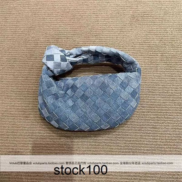 Jodie Venetaabottegs Tasche 22 Herbst/Winter Blaues Mini-Armband aus Denim-Lederimitat, gestrickt