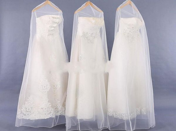 50 pçs de alta qualidade transparente vestido de casamento capa poeira tule macio sacos de vestuário vestido de noiva saco de fio líquido 160cm 180cm5547111